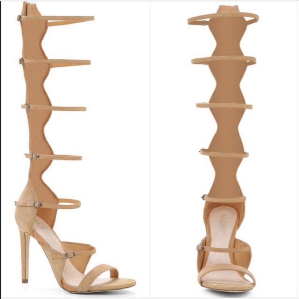Gladiator Tan Suede ALDO Heals. Size 6.5. Never worn.